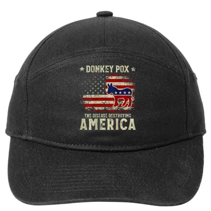 Funny Biden Donkey Pox The Disease Destroying America 7-Panel Snapback Hat