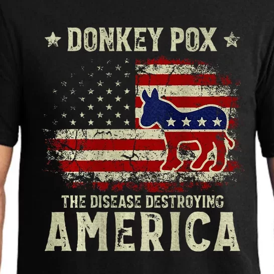 Funny Biden Donkey Pox The Disease Destroying America Pajama Set