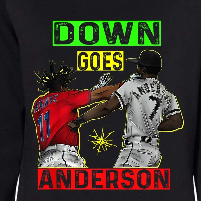 FUNNY BASEBALL DOWN GOES ANDERSON Womens California Wash Sweatshirt