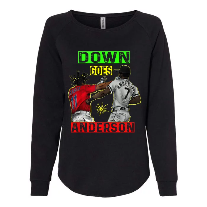 FUNNY BASEBALL DOWN GOES ANDERSON Womens California Wash Sweatshirt