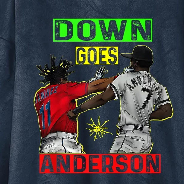 FUNNY BASEBALL DOWN GOES ANDERSON Hooded Wearable Blanket