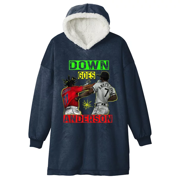 FUNNY BASEBALL DOWN GOES ANDERSON Hooded Wearable Blanket