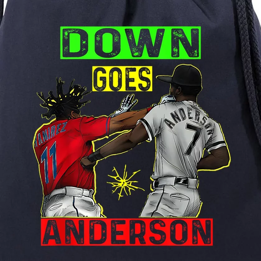 FUNNY BASEBALL DOWN GOES ANDERSON Drawstring Bag