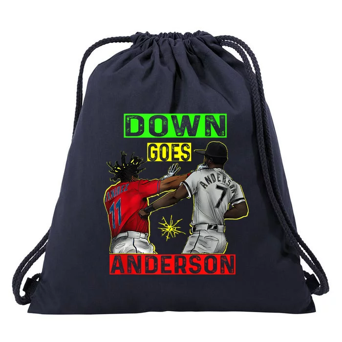 FUNNY BASEBALL DOWN GOES ANDERSON Drawstring Bag