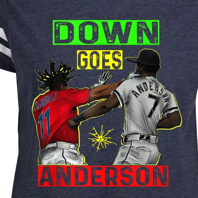 FUNNY BASEBALL DOWN GOES ANDERSON Enza Ladies Jersey Football T-Shirt