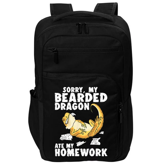 Funny Bearded Dragon Reptile Funny Lizard Impact Tech Backpack