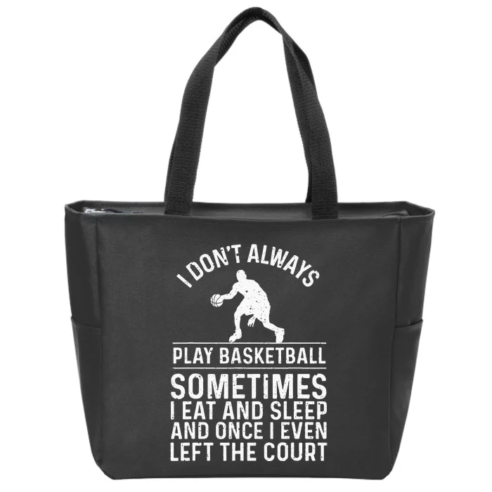 Funny Basketball Design For Kids Men Women Basketball Lovers Zip Tote Bag