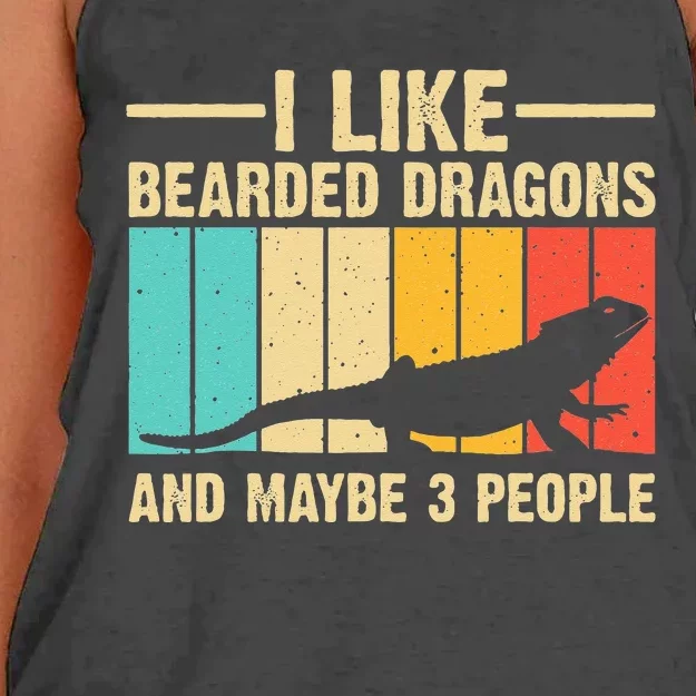 Funny Bearded Dragon Design Pogona Reptile Lover Men Women Women's Knotted Racerback Tank