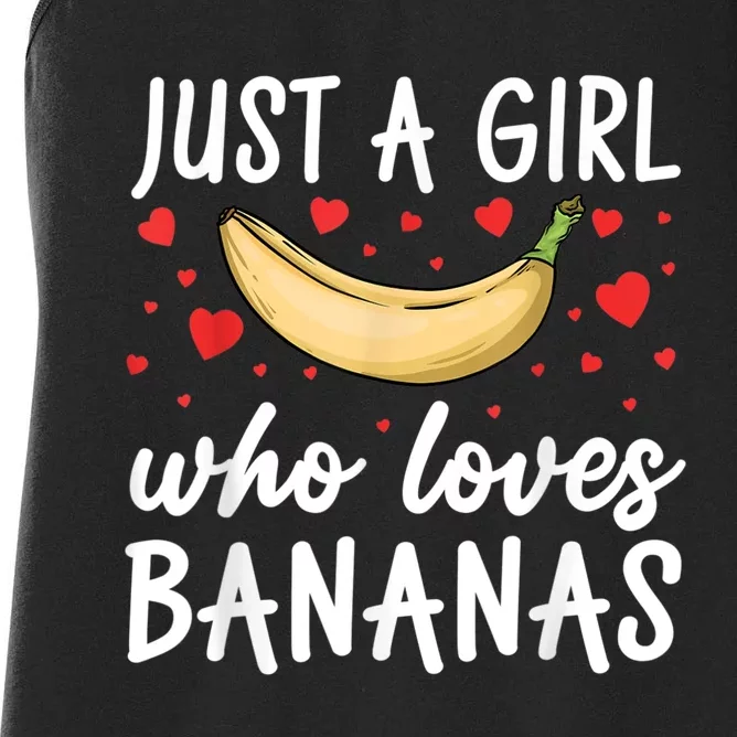 Funny Banana Design For Women Girl Banana Fruit Food Lovers Women's Racerback Tank