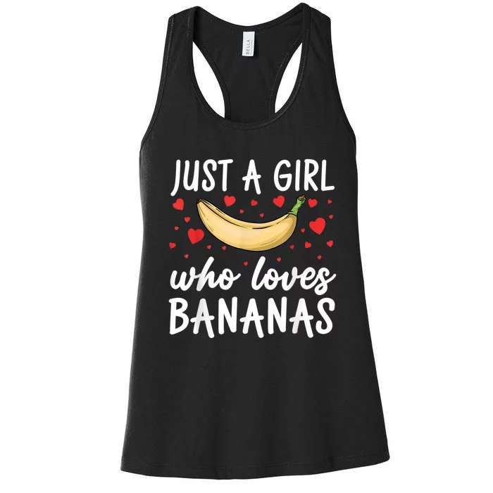 Funny Banana Design For Women Girl Banana Fruit Food Lovers Women's Racerback Tank