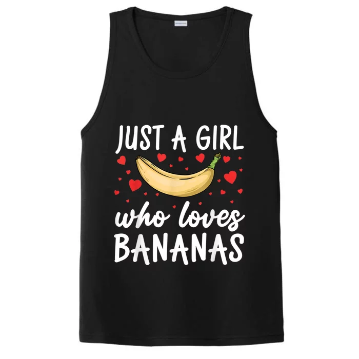 Funny Banana Design For Women Girl Banana Fruit Food Lovers Performance Tank