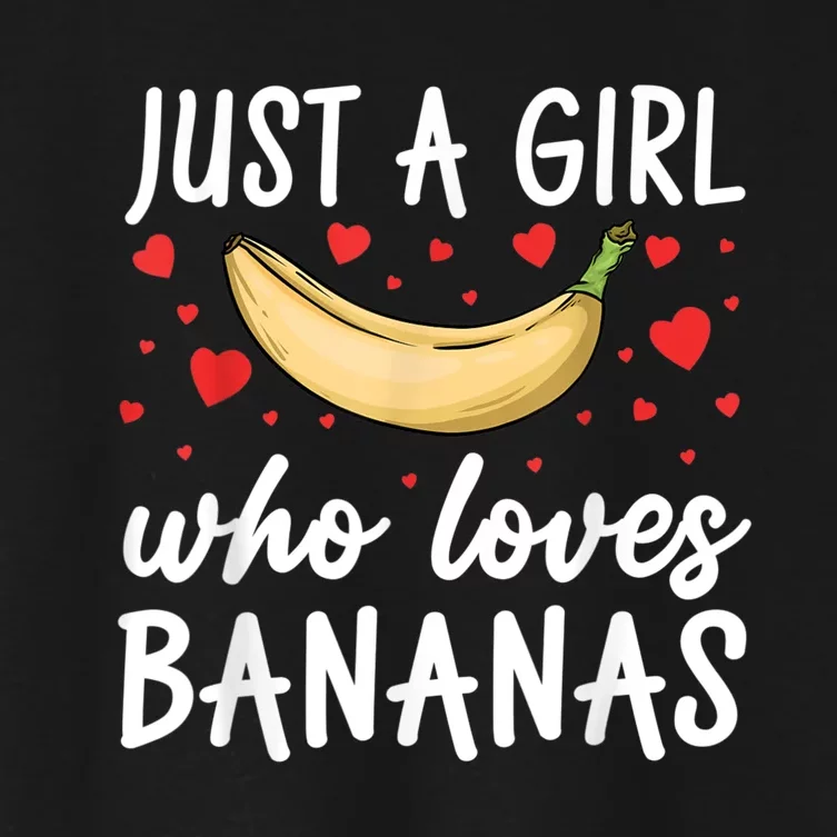 Funny Banana Design For Women Girl Banana Fruit Food Lovers Women's Crop Top Tee