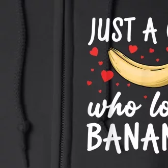 Funny Banana Design For Women Girl Banana Fruit Food Lovers Full Zip Hoodie