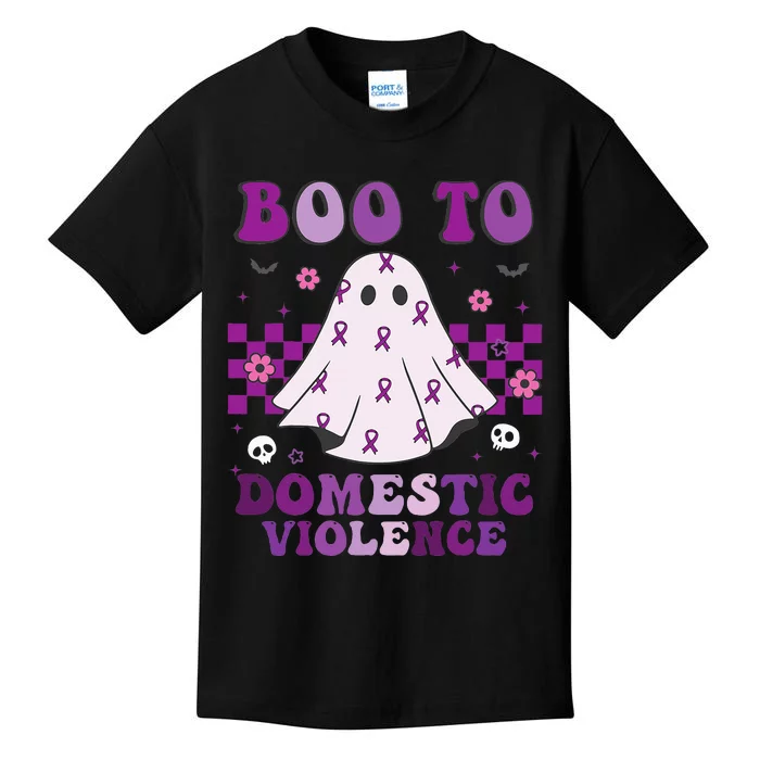 funny Boo Domestic Violence Awareness Kids T-Shirt