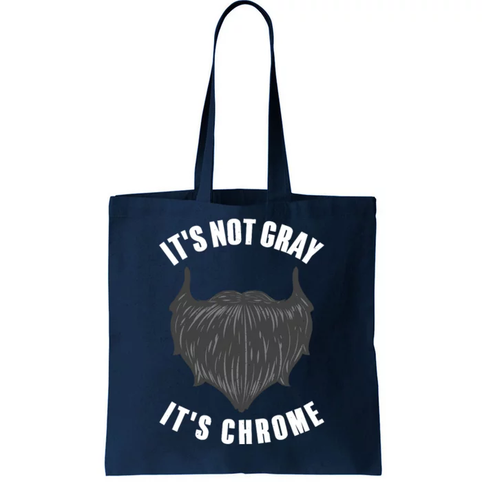 Funny Beard Design For Boy Gray Chrome Beard Lovers Tote Bag