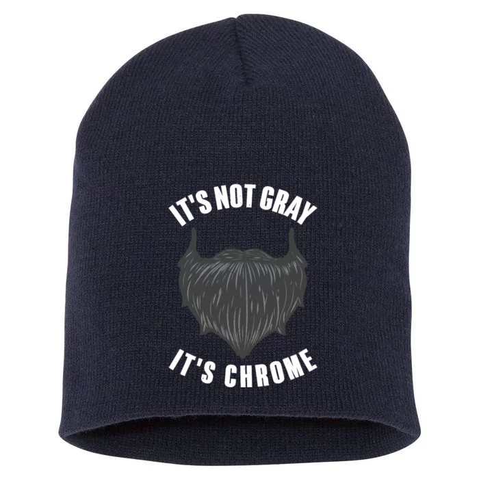 Funny Beard Design For Boy Gray Chrome Beard Lovers Short Acrylic Beanie