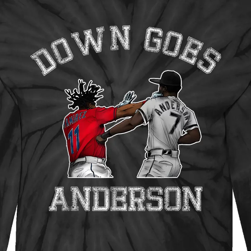 FUNNY BASEBALL DOWN GOES ANDERSON Tie-Dye Long Sleeve Shirt