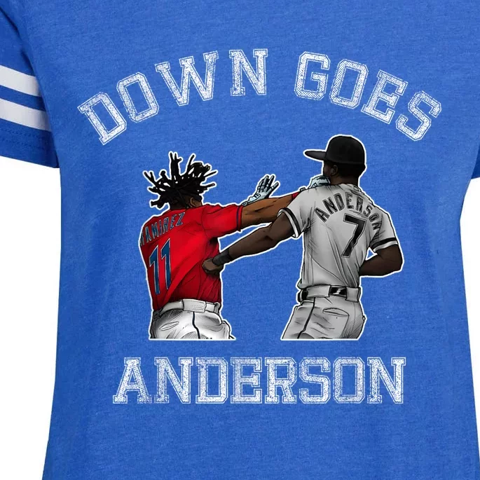 FUNNY BASEBALL DOWN GOES ANDERSON Enza Ladies Jersey Football T-Shirt