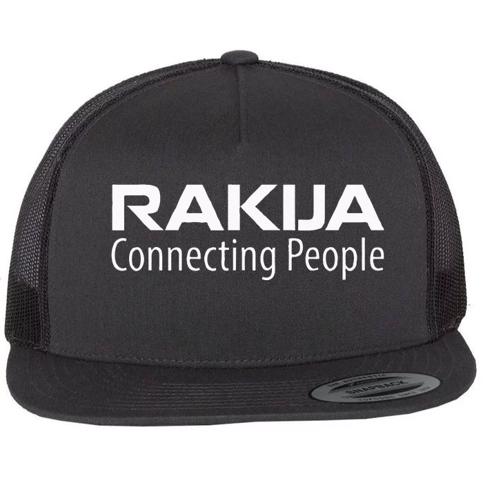 Funny Bosnian Drinks Rakija Connecting People Serbian Rakija Flat Bill Trucker Hat