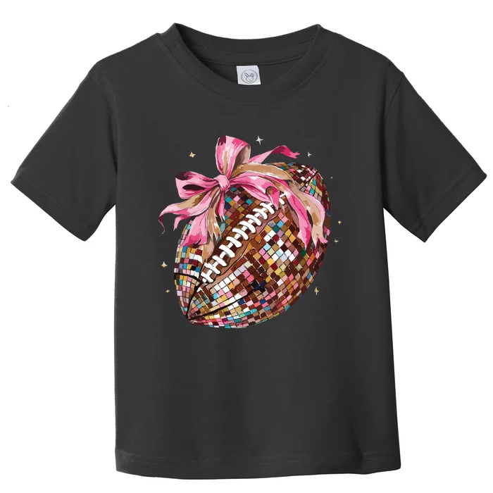 Football Bow Disco Ball Toddler T-Shirt