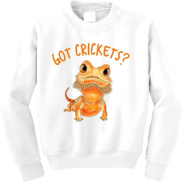 Funny Bearded Dragon Got Crickets Lizard Reptile Herpetology Kids Sweatshirt