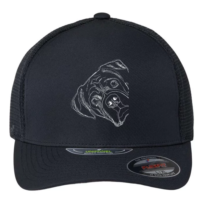 Funny Boxer Dog Flexfit Unipanel Trucker Cap