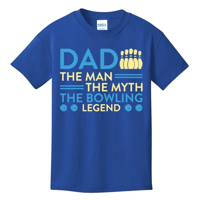 Funny Bowler Dad The Myth The Bowling Legend Cool Gift Kids T-Shirt