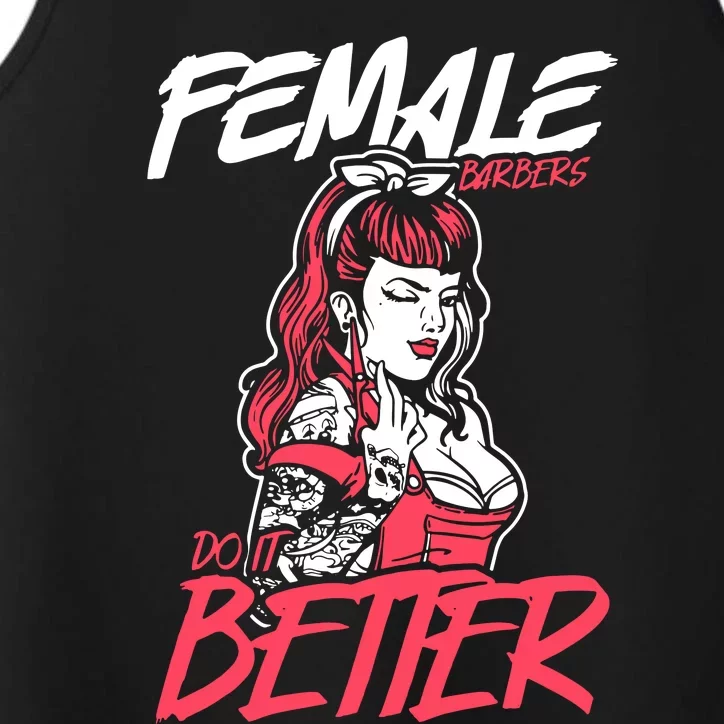 Female Barbers Do It Better Hairdresser Girl Performance Tank