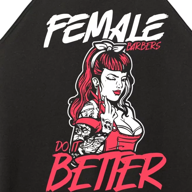 Female Barbers Do It Better Hairdresser Girl Women’s Perfect Tri Rocker Tank