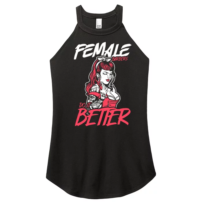 Female Barbers Do It Better Hairdresser Girl Women’s Perfect Tri Rocker Tank