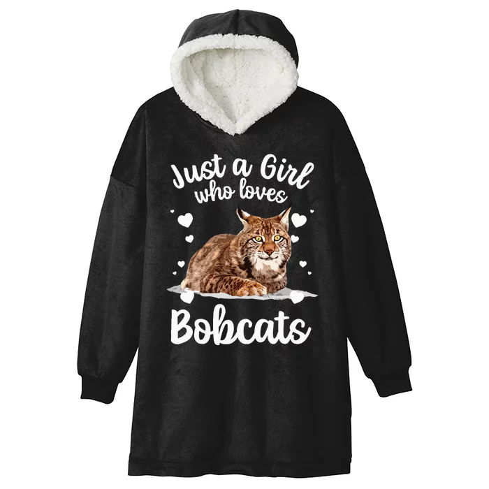 Funny Bobcat Design For Women Girls Pet Cat Bobcat Animal Hooded Wearable Blanket