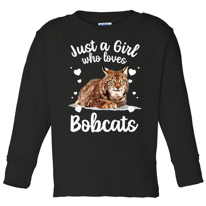 Funny Bobcat Design For Women Girls Pet Cat Bobcat Animal Toddler Long Sleeve Shirt