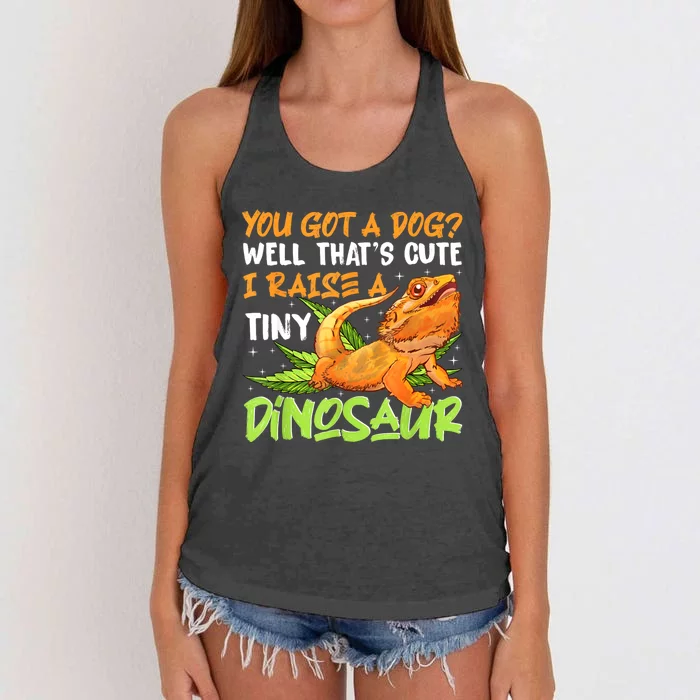 Funny Bearded Dragon Pet Reptile Lizard Lover Women's Knotted Racerback Tank