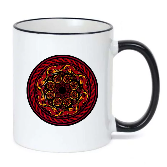 Fire Breathing Dragons Black Color Changing Mug