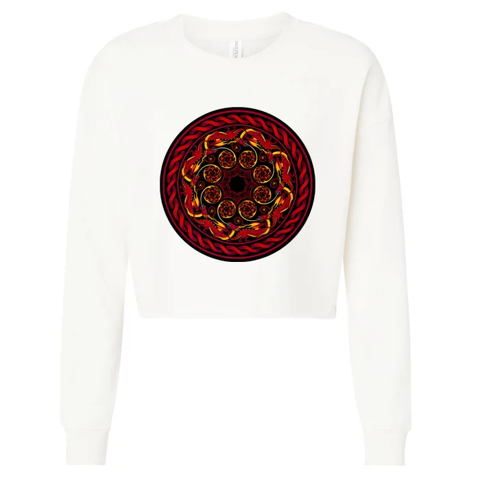 Fire Breathing Dragons Cropped Pullover Crew