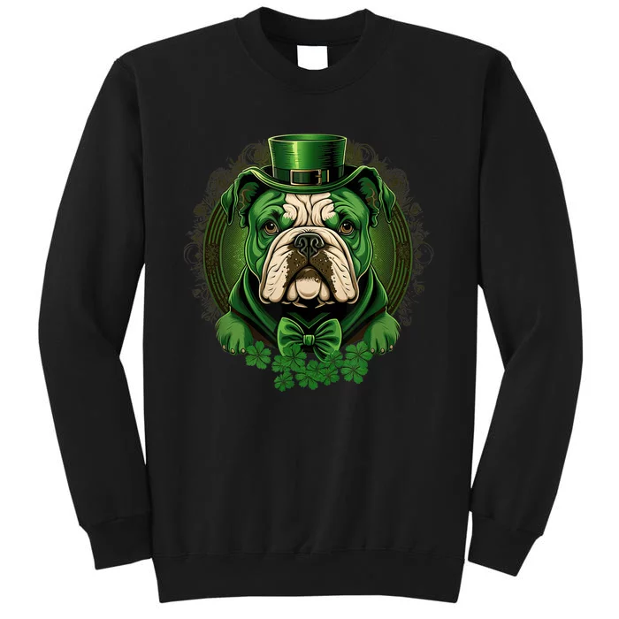 Funny Bulldog Dog St Patricks Day Irish Saint Patrick Day Tall Sweatshirt