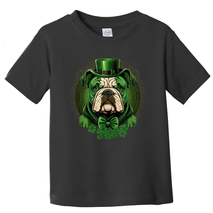 Funny Bulldog Dog St Patricks Day Irish Saint Patrick Day Toddler T-Shirt