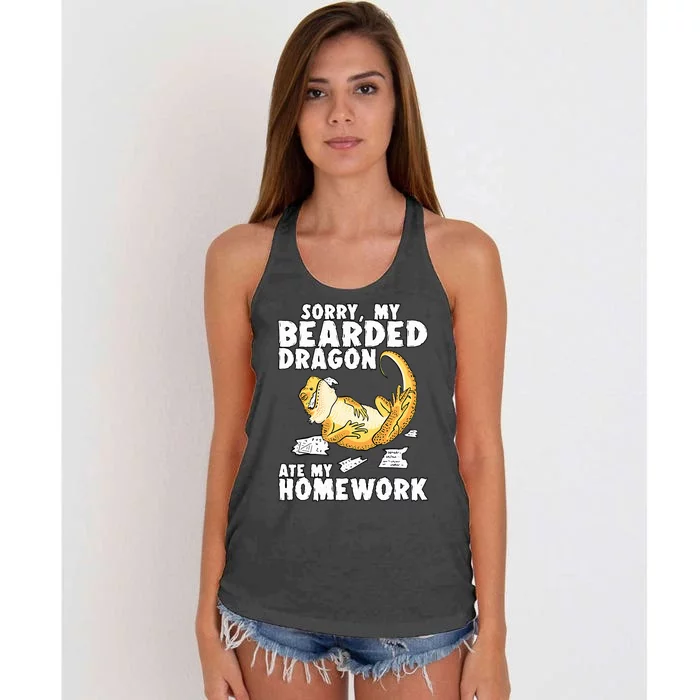 Funny Bearded Dragon Lizard Lover Bearded Dragon Women's Knotted Racerback Tank