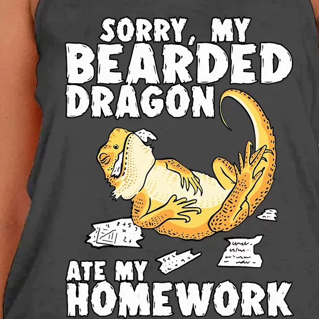 Funny Bearded Dragon Lizard Lover Bearded Dragon Women's Knotted Racerback Tank