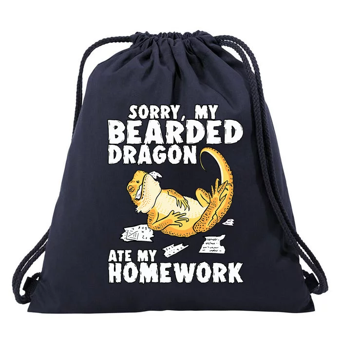 Funny Bearded Dragon Lizard Lover Bearded Dragon Drawstring Bag