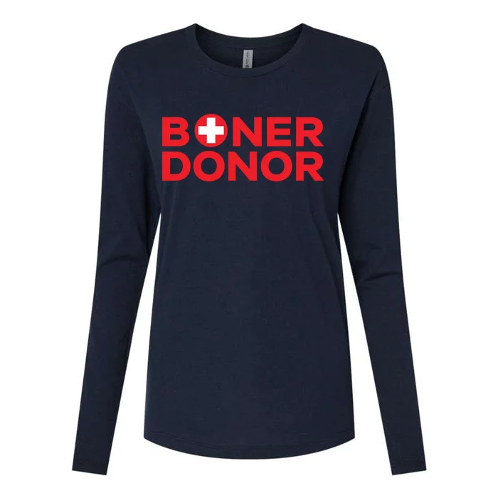 Funny Boner Donor Outfit Womens Cotton Relaxed Long Sleeve T-Shirt