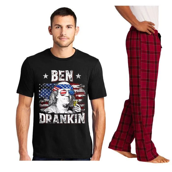 Funny Ben Drankin 4th Of July Usa Flag Pajama Set