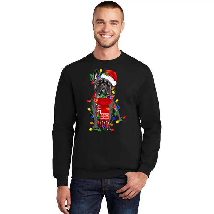 French Bulldog Dog Tree Christmas Lights Tall Sweatshirt