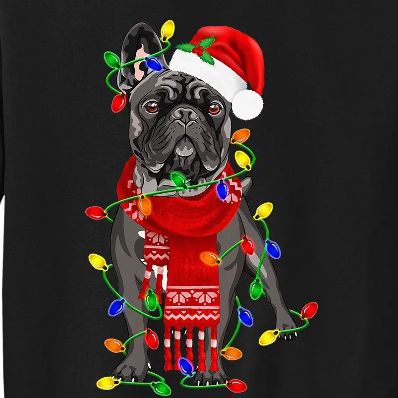 French Bulldog Dog Tree Christmas Lights Tall Sweatshirt