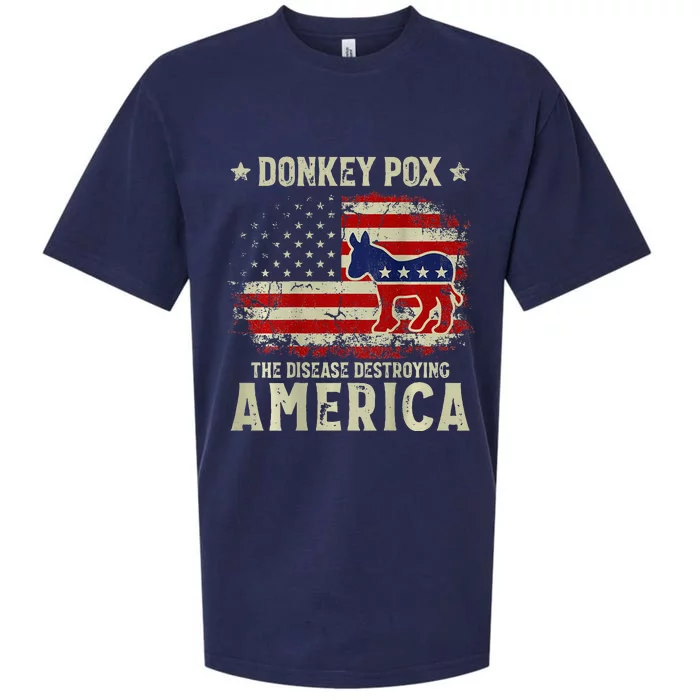 Funny Biden Donkey Pox The Disease Destroying America Back Sueded Cloud Jersey T-Shirt