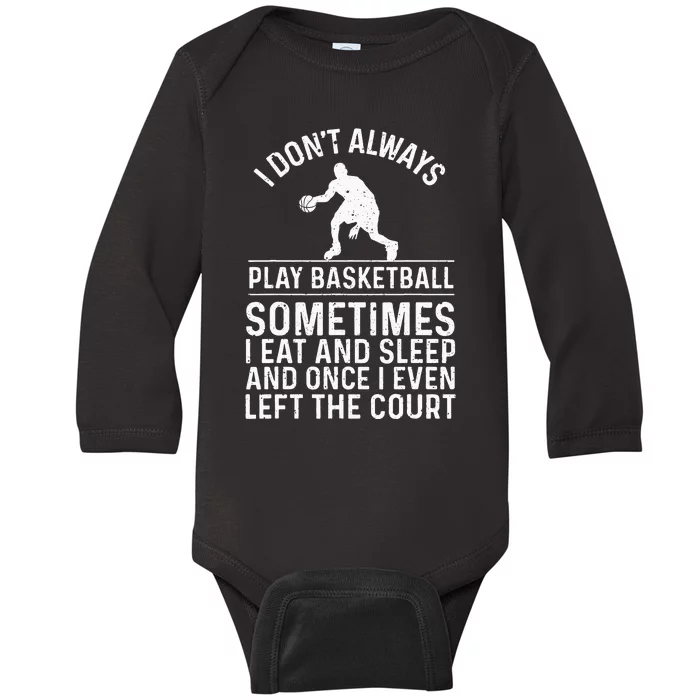 Funny Basketball Design For Kids Men Women Basketball Lovers Baby Long Sleeve Bodysuit