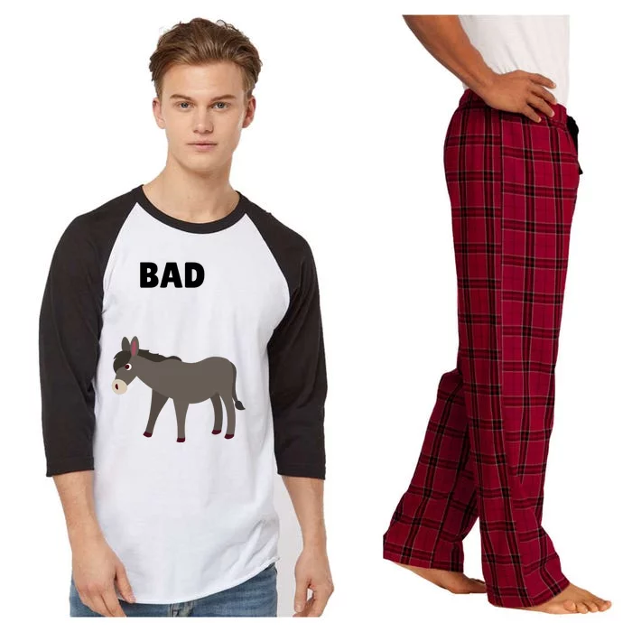 Funny Bad Donkey Raglan Sleeve Pajama Set