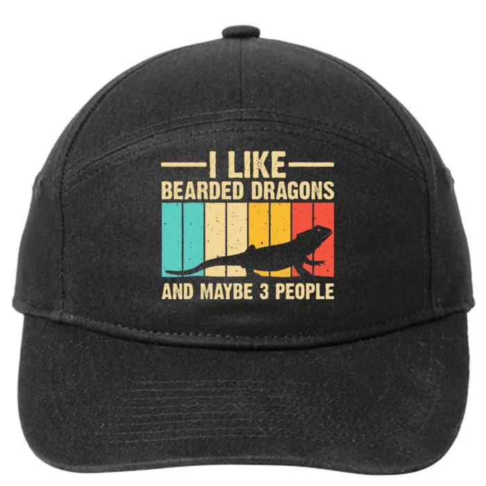 Funny Bearded Dragon Design Pogona Reptile Lover Men Women 7-Panel Snapback Hat