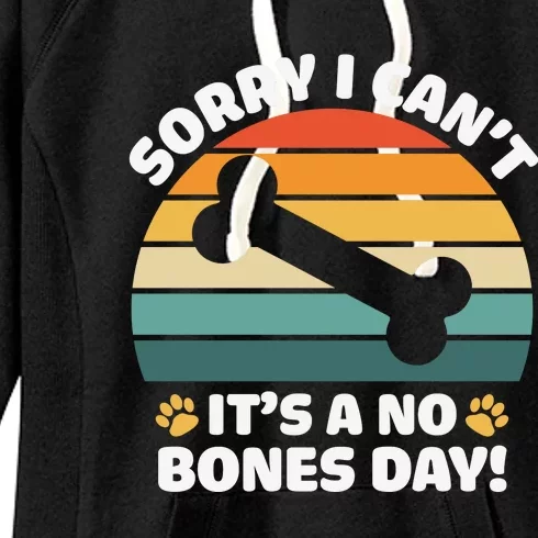 Funny Bone Day Funny Dog Retro Dog Puns Funny Puns Dog Slogans Women's Fleece Hoodie