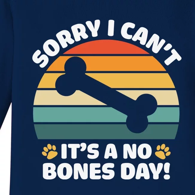 Funny Bone Day Funny Dog Retro Dog Puns Funny Puns Dog Slogans Baby Long Sleeve Bodysuit